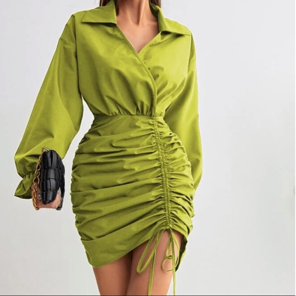 Brand New Flounce Sleeve Drawstring